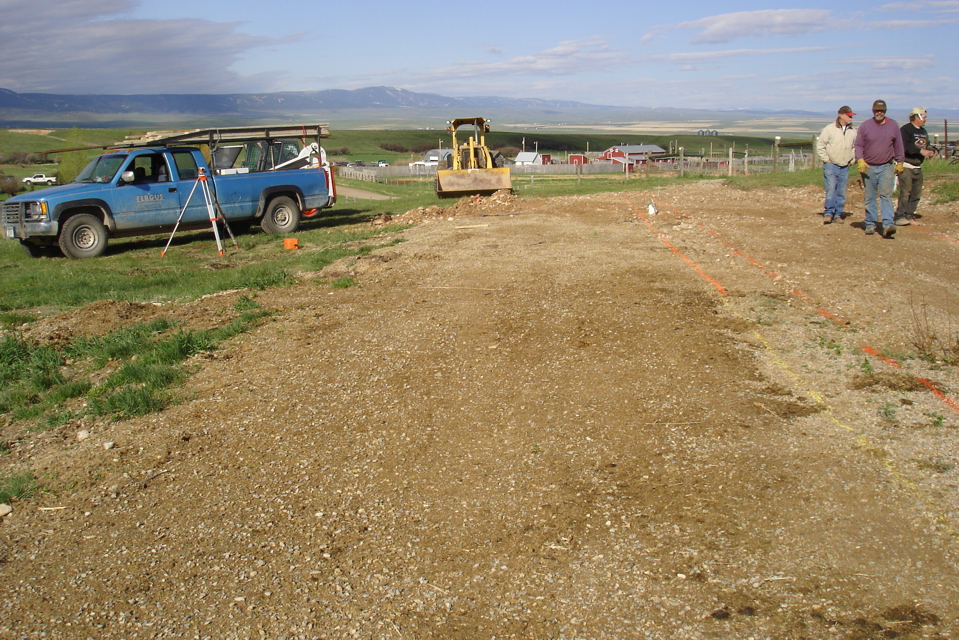 surveying the footings